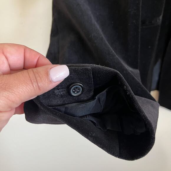 Ben Sherman Velvet Womens Blazer Size XL Black Preppy Old Money Whimsigoth - Picture 5 of 9